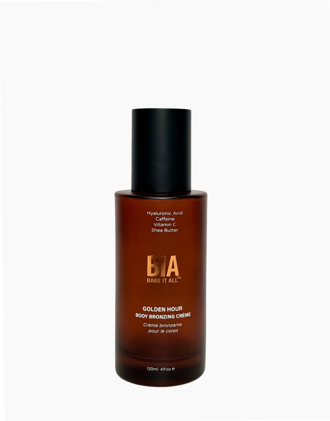 BIA Golden Hour body bruning cream bottle on a white background